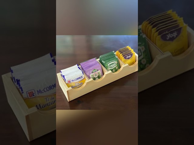 Vídeo relacionado con ToCi Caja de té de madera natural con 9 compartimentos, rectangular con ventana de aspecto vintage, caja de té para guardar bolsas de té, especias y piezas pequeñas, 24 x 24 x 8,5 cm