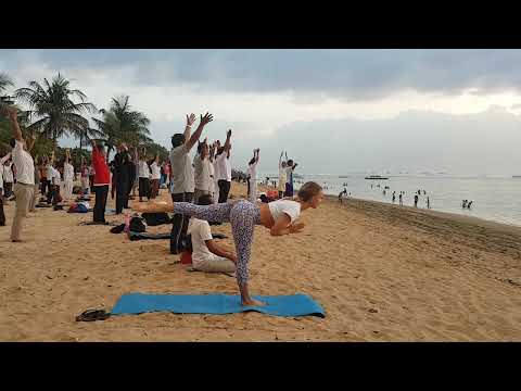 Sunset Yoga on the Beach in Bali