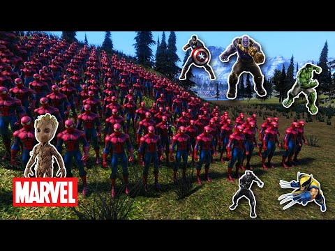 All Marvel Superhero Armies Fighting Each Other ! Ultimate Epic Battle Simulator - UEBS