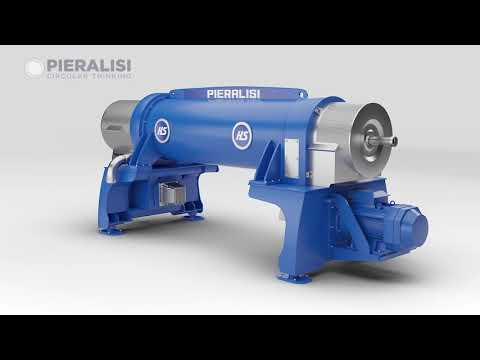 Pieralisi | 3D animation of  decanter centrifuge for solid - liquid separation (two-phases)