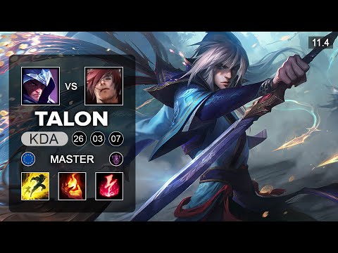 Talon Mid vs Sett - EUW Master Patch 11.4