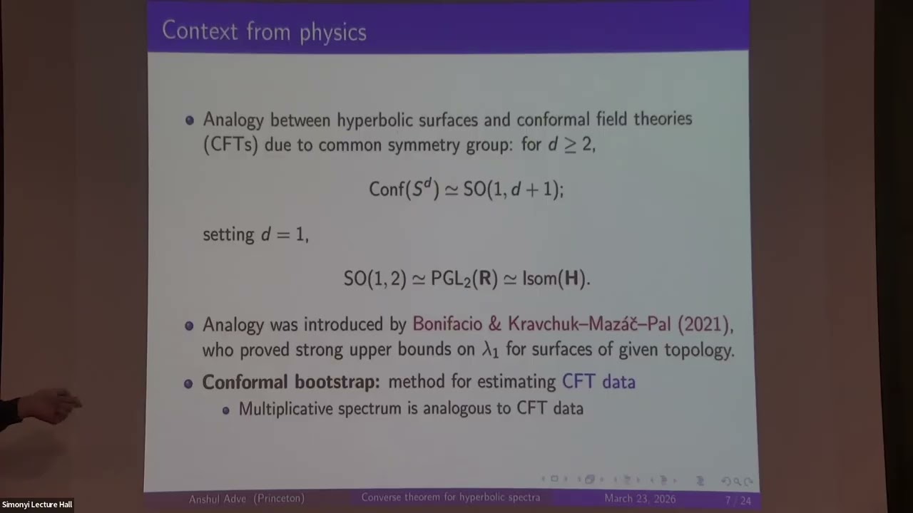 A Converse Theorem for Hyperbolic Surface Spectra and the Conformal Bootstrap