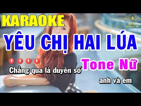 Karaoke Yêu Chị Hai Lúa Tone Nữ Nhạc Sống | Trọng Hiếu