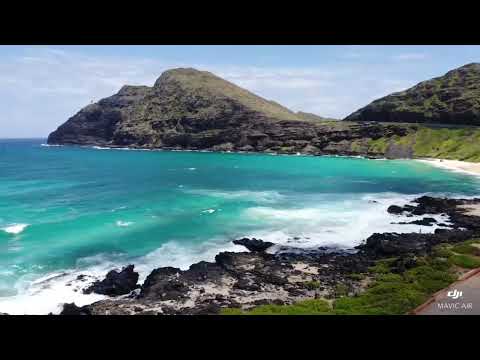 Drone footage of Makapuu Point and beach