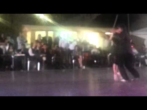  Corina de la Rosa  and  Julio Balmaceda  are  dancing  to  "  Carillon De La Merced  "  by  Rodolfo Biagi  at  Bailan al Todi Tango Festival  in  2014