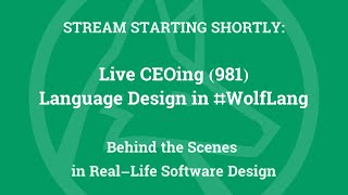 Live CEOing Ep 981: Language Design in Wolfram Language [Graphic Issues]