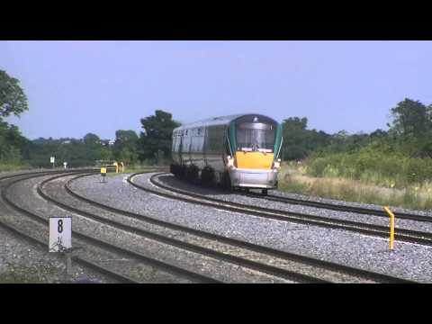 Irish Rail 22000 DMU 22056 + 22022 pass Stacumny Bridge