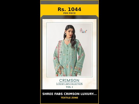 Shree Fabs Crimson Luxury Lawn Collection Vol 1 - Cotton Dupatta – product video thumbnail