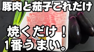茄子と豚肉焼くだけ！痩せる！めっちゃうまい！ 簡単 なすレシピ 主菜 おつまみ 節約 副菜 お弁当おかず ダイエット ヘルシー 料理【奇跡の焼きナスしゃぶ】ピーマン卵作り置き