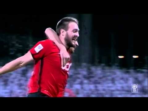 Nathan Otavio scores from the halfway line for Al Rayyan v Al Gharafa