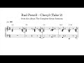 Bud Powell - Cheryl [Master, Take 2] (1947, with Charlie Parker) - Piano Transcription