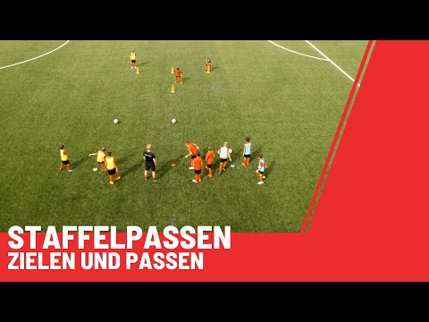 Staffelpassen | Passspiel // Fußballübung mit Spaß / Kinderfußball-Training [Passen / Wettkampf]