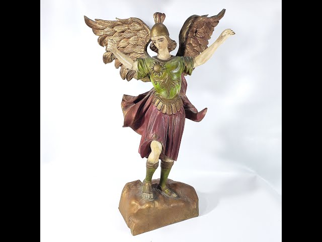 Vídeo relacionado con Gtbitaly - Figura de San Miguel sobre base de madera - Modelo n. 40.049.30 007