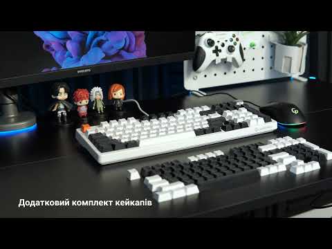 Ігрова клавіатура GAMEPRO MK170W (Red) Hot-Swap RGB Білий Ігрова клавіатура GAMEPRO MK170W (Red) Hot-Swap RGB Білий