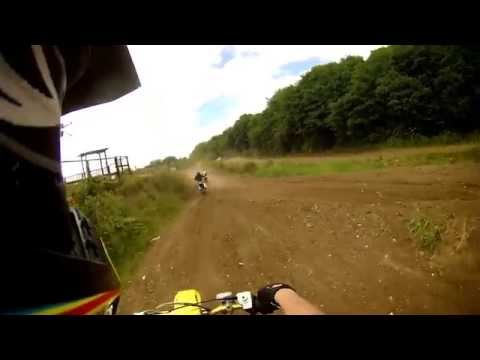 Motocross crash - new riders first time on track.