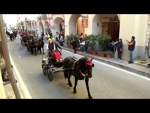 LA BANDA MUSICALE, I COSCRITTI, CARROZZE E CAVALLI : FIERA DI S.LUCA A DEMONTE (CN) 8 - 10 - 2017