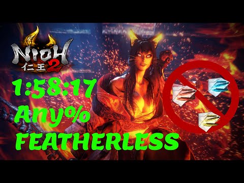 Nioh 2 Any% Featherless Speedrun in 1:58:17 RTA (Patch 1.15)