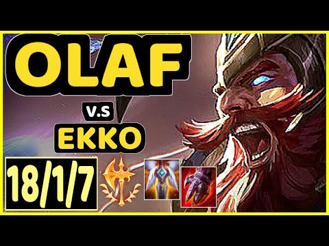 METEOS (OLAF) vs EKKO - 18/1/7 KDA JUNGLE GAMEPLAY - NA Ranked GRANDMASTER