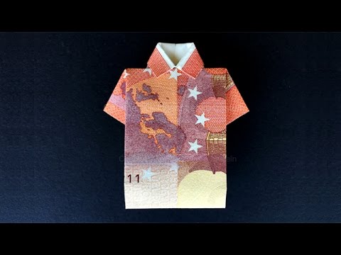 Geldscheine falten Hemd 👔 Einfaches Hemd aus Geld falten.