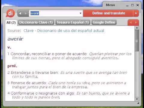Definici&oacute;n de avenir
