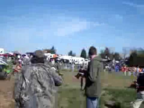 GNCC Round 4 Big Buck- U2 crash on holeshot 4-4-09