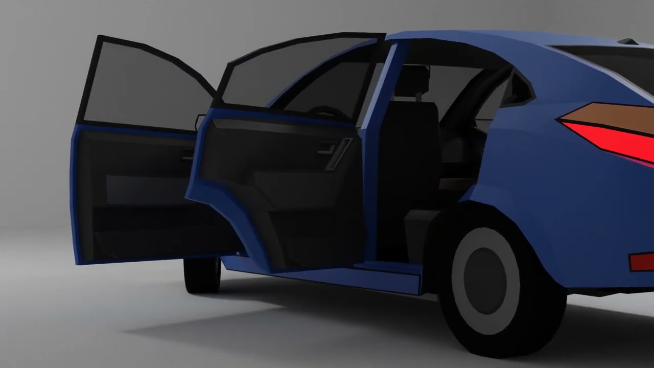 Lowpoly generic hatchback 3D Model