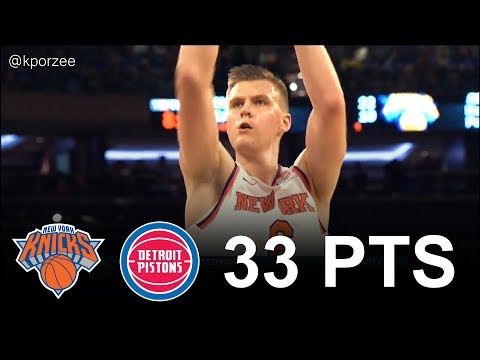Kristaps Porzingis Full Highlights 2017.10.21 vs Pistons - 33 Pts, 5 Reb
