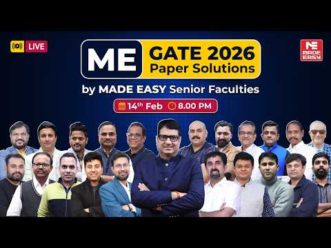 GATE 2026 Mechanical Paper Solutions | Complete Analysis by MADE EASY Senior Faculties | LIVE