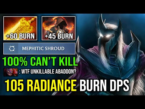 100% CAN'T KILL MEPHITIC SHROUD 105 Radiance Flame Cloak AOE Burning 1v5 Hard Carry Abaddon Dota 2