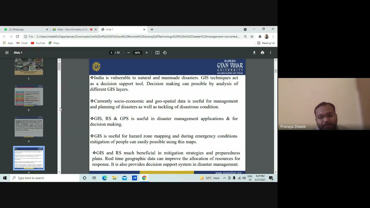 Application of Geo informatics for Disaster Management
