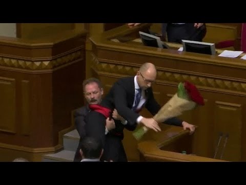 Brawl erupts at Ukraine's parliament
