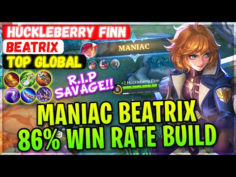 MANIAC BEATRIX 86% WIN RATE BUILD [ Top Global Beatrix ] Húckleberry Finn - Mobile Legends Build