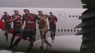 ✈✈ACミラン5選手を描いた特別塗装機が成田に飛来!!エミレーツ航空EmiratesLanding!!NaritaRWY16R!成田空港さくらの山公園