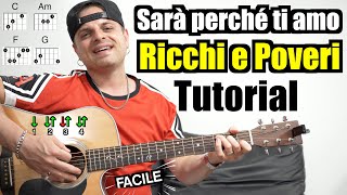 TUTORIAL CHITARRA | Ricchi e Poveri - Sarà perché ti amo | Accordi, Testo, Ritmo