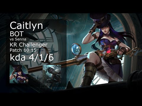 Caitlyn ADC & Bard vs Senna & Sett - KR Challenger 4/1/6 Patch 10.15 Gameplay // [롤] 케이틀린 vs 세나