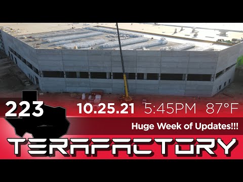 Tesla Terafactory Texas Update #223 in 4K: Huge Week of Updates 10/25/21 (5:45pm | 87°F)