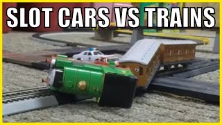 Dukes of Hazzard vs Thomas & Percy Slot Cars & Train Crash