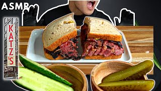 Download lagu [ ASMR MUKBANG ] FIRST TIME TO TRY Pastrami Sandwich by Katz's  Deli #asmrsounds #asmr #bts mp3