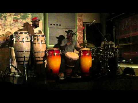 Boubacar Gaye (djembe), El Panga (congas), and Saki Saki (drumkit) 2