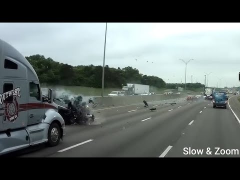 Wrong-way driver hits a semi and 3 other cars