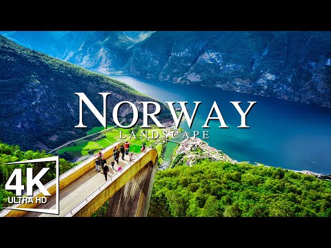 FLYING OVER Norway -  Relaxing Music With Beautiful Natural Landscape  (Videos 4K)