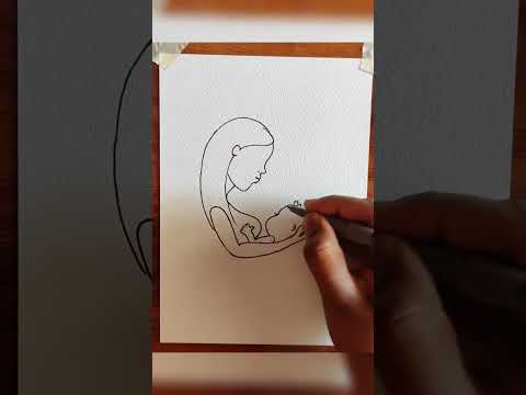 National Breastfeeding day|Breastfeeding| #mohzgalleria #drawingshorts #lineart #mom #breastfeeding