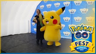 Pikachu and Eevee Greet Fans at Pokémon GO Fest 2023: New York City