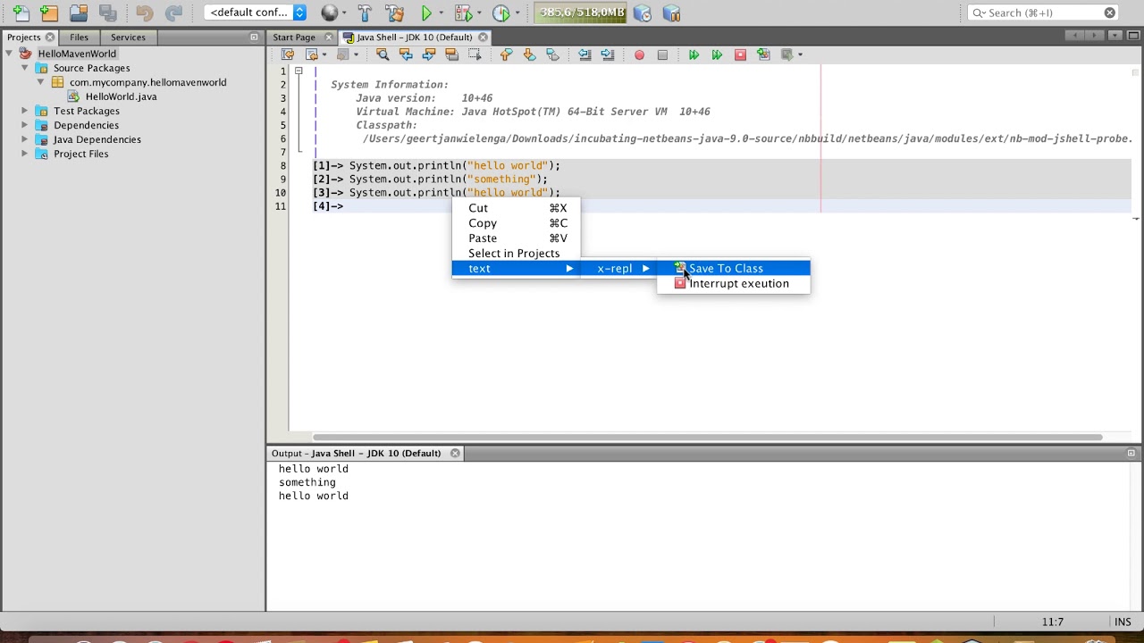 Setting Up JDK 9 Java Shell Support in Apache NetBeans