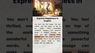 Express Happiness in English 😊| English Reading and Listening Practice #englishforbeginners