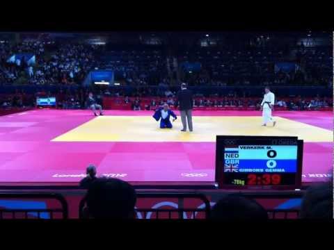 Gemma Gibbons beating Marhinde Verkerk - Olympics 2012 Women's Judo -78kg Quarter Final