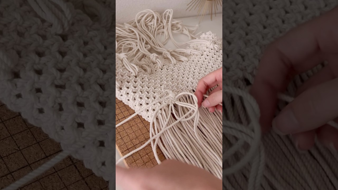 夏なのでマクラメ帽子作ってみました👒🌻 #macrametutorial #バケットハット#マクラメ