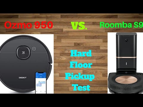 Ecovacs Deebot Ozmo 950 VS. iRobot Roomba S9+: Large Hardwood Floor Pickup Test