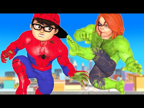 Good Nick Transform Spider NickHulk Vs Zombie and Giant Chucky - Scary Teacher 3D Happy Ending