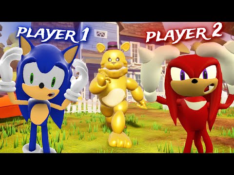 FAST FREDBEAR But MULTIPLAYER In Hello Neighbor🔥| SONIC and KNUCKLES PLAYS 🦔